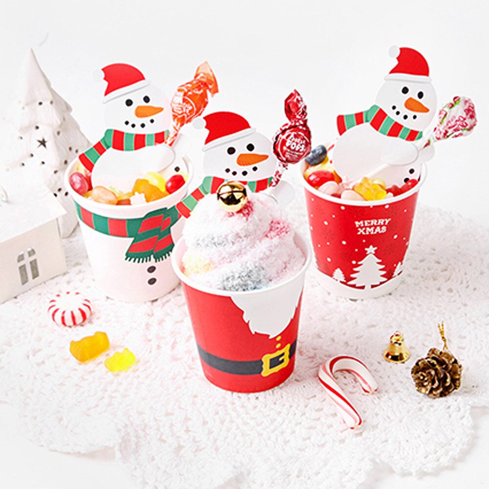 50x Kerstman Pinguïn Lolly Kerst Kaart lolly suiker-brood Xmas Party Speelgoed Decor Kerst Decoraties Voor Huis C20111: C