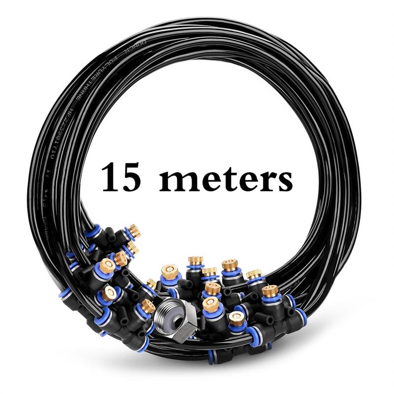 Sistema de enfriamiento de niebla, Kit de niebla para exteriores, sistema de riego para Patio DIY, jardín, invernadero, sistema de enfriamiento de niebla de trampolín: 01
