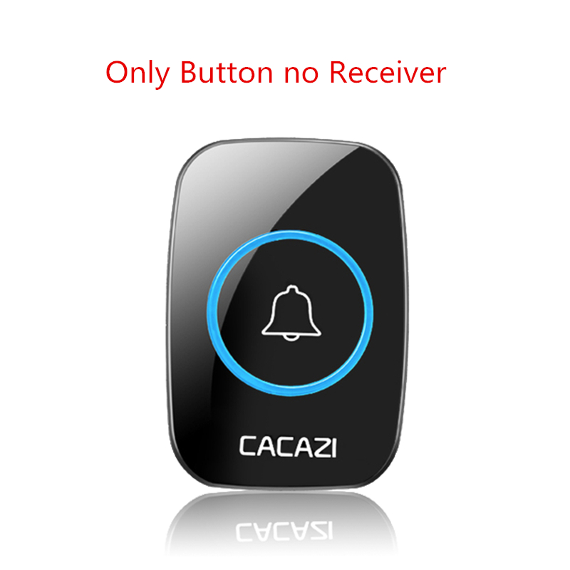 CACAZI Wireless Doorbell USB Plug Receiver 150M Remote Battery Call Ring 1 2 3 Button 1 2 3 Receiver Door Bell A01 Black: Only Button