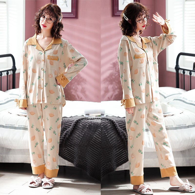 Mode Japanse Moederschap Pyjama Verpleging Pak Nachtkleding Lente Herfst Zwangerschap Kleding Ondergoed Print Nachtkleding Outdoors