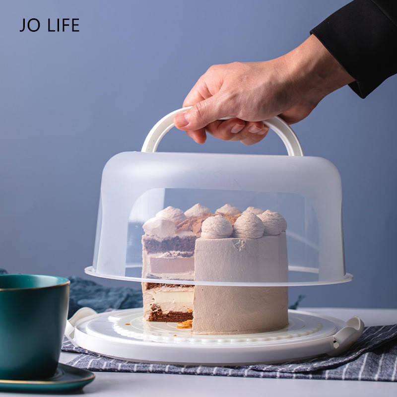 Jo life 1 set genomskinlig tårtlåda plast bröllopstårta förpackningsunderlag klara lådor cupcake muffin kupolhållare