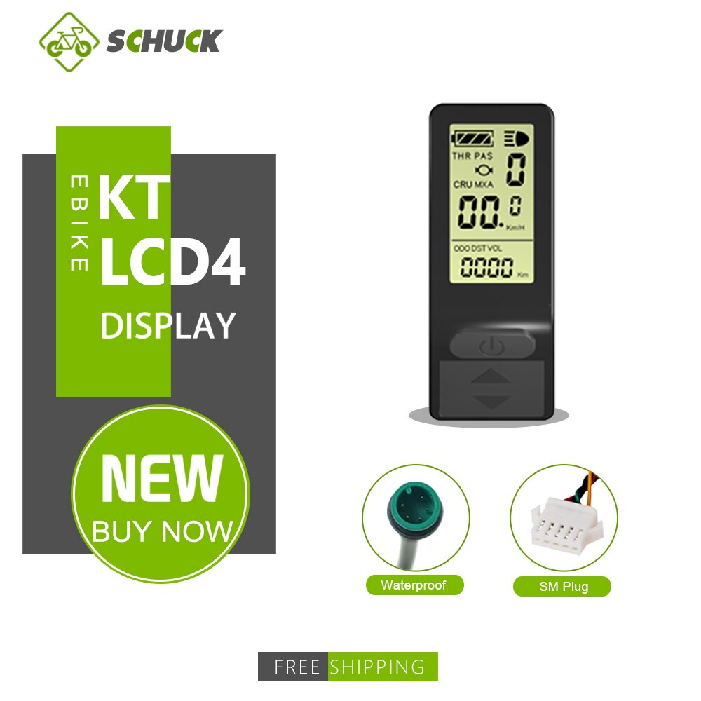 KT LCD4 Display 36V 48V Kunteng Computer Electric Bicycle Parts LCD Mini Display for Ebike Conversion Kit