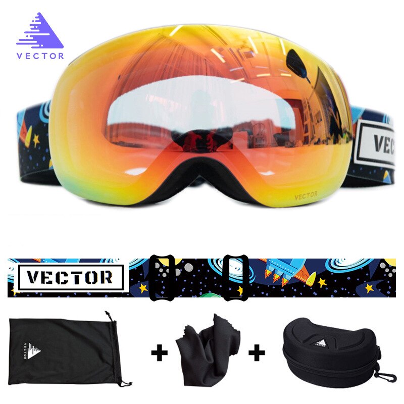 Skibrillen voor dames, skibrillen voor heren, sneeuwbrillen met 100% uv400 beschermingen, anti-condens, snowboardbrillen, skisportuitrusting: Kleur 13 met hoesje