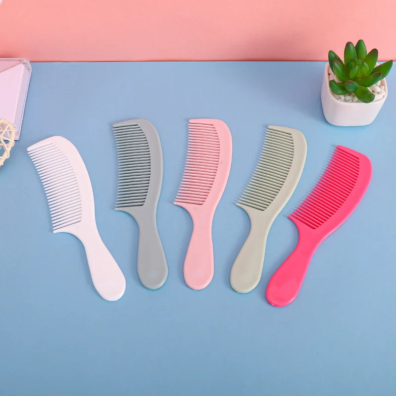 Cepillo de pelo de mano con gancho húmedo, peine rizado, peine plano de plástico, masaje del cuero cabelludo, peine Alisador, herramienta de peinado de peluquería, desenredar