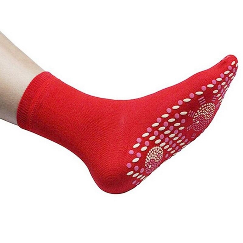 Zelfopwarming Magnetische Sokken Voor Vrouwen Mannen Zelf Verwarmd Sokken Magnetische Comfortabele Winter Warm Massage Sokken: red