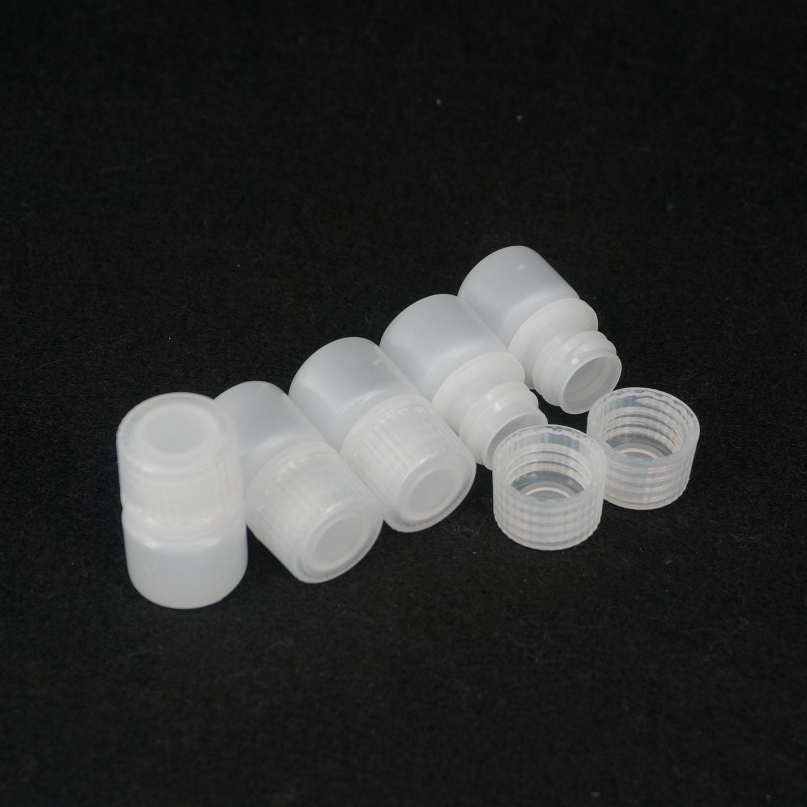 Lot5 5ml White PP Plastic Cylindrical Chemical Container Reagent Bottle