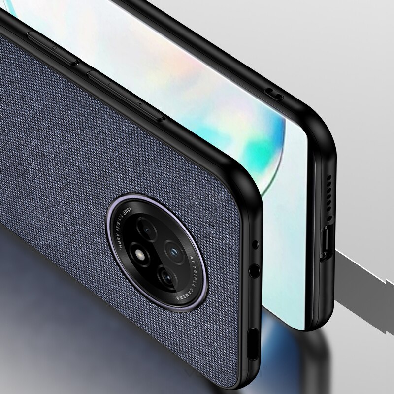 Funda de tela para Huawei Y9A, funda de lujo suave de silicona de TPU, funda trasera de plástico de PC duro para Huawei Y9A, Coque, Fundas a prueba de golpes