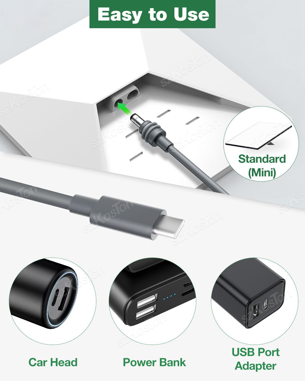 Tipo c para cabo de alimentação dc para starlink mini gen3 cabo de carregamento portátil ao ar livre banco de potência entrada USB-C para cabo dc para starlink