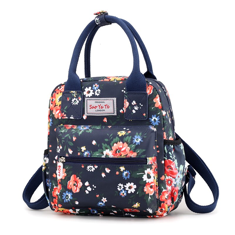 Bloemen Patroon Vrouwen Rugzak Waterdichte Nylon School Rugzak Vrouwelijke Cartoon Afdrukken Rugzak Sac: 2