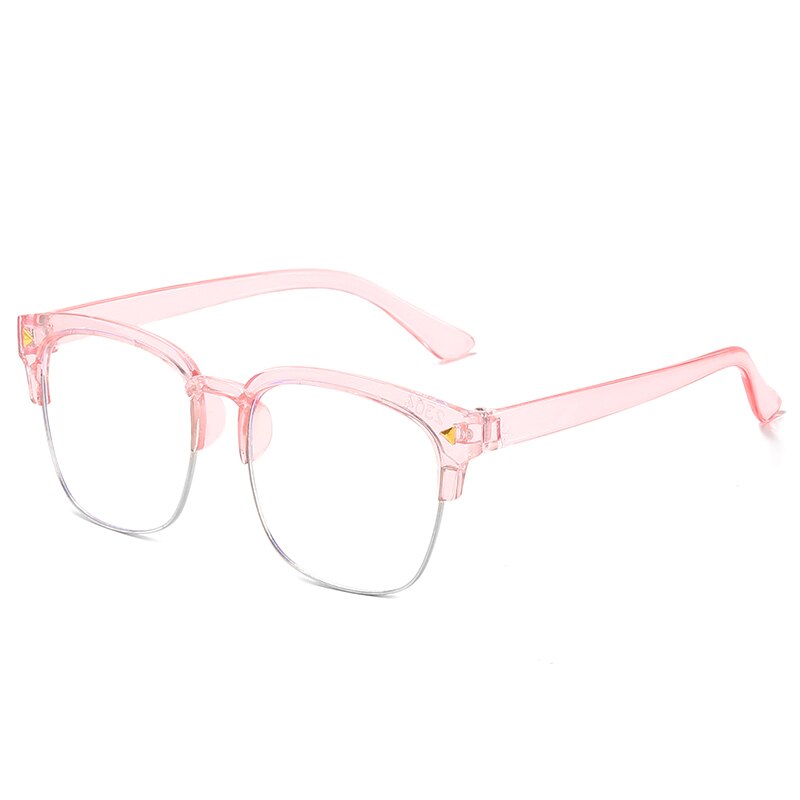 Boy Girl Game Reading Computer Protective Goggle Half-frame Children Glasses Plain Kids Round Anti Blue Light Eyewear: 4-DJ2304-C2