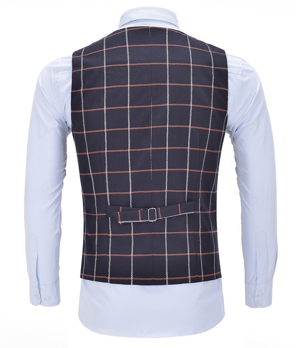 Tweed Herren Geschäft Weste Boutique schlank passen einreiher Baumwolle Anzug Wolle Plaid Marine Weste Für Hochzeit Trauzeugen