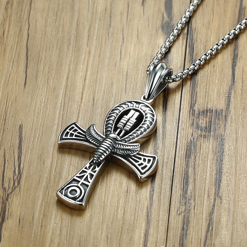 Ankh illuminati egyptisk eye of ra hedensk kryss av livsvern tinn anheng