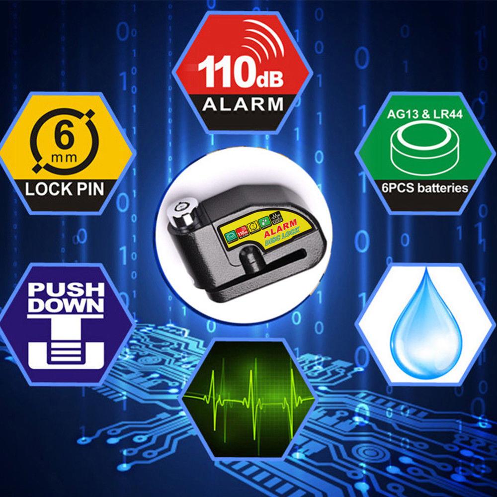 AOZBZ 110DB Veiligheid Motorcycle Alarm Lock Bike Scooter Anti-diefstal Alarm Wiel Schijfrem Sloten Beveiliging Veiligheid Sirene Lock