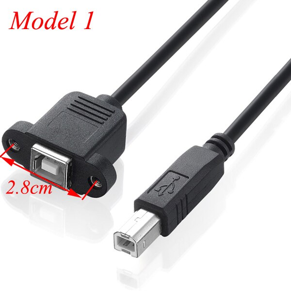 Bochara USB 2.0 Type B Male to Type B Female Printer Extension Cable With Panel Mount Screw Hole 30cm 50cm 100cm 150cm: Model 1 / 1.5m