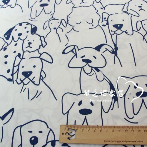 160cm * 50cm blue dot hond baby kids Katoenen Stof Bedrukt Doek Naaien Quilten beddengoed kleding gordijn patchwork stof: B