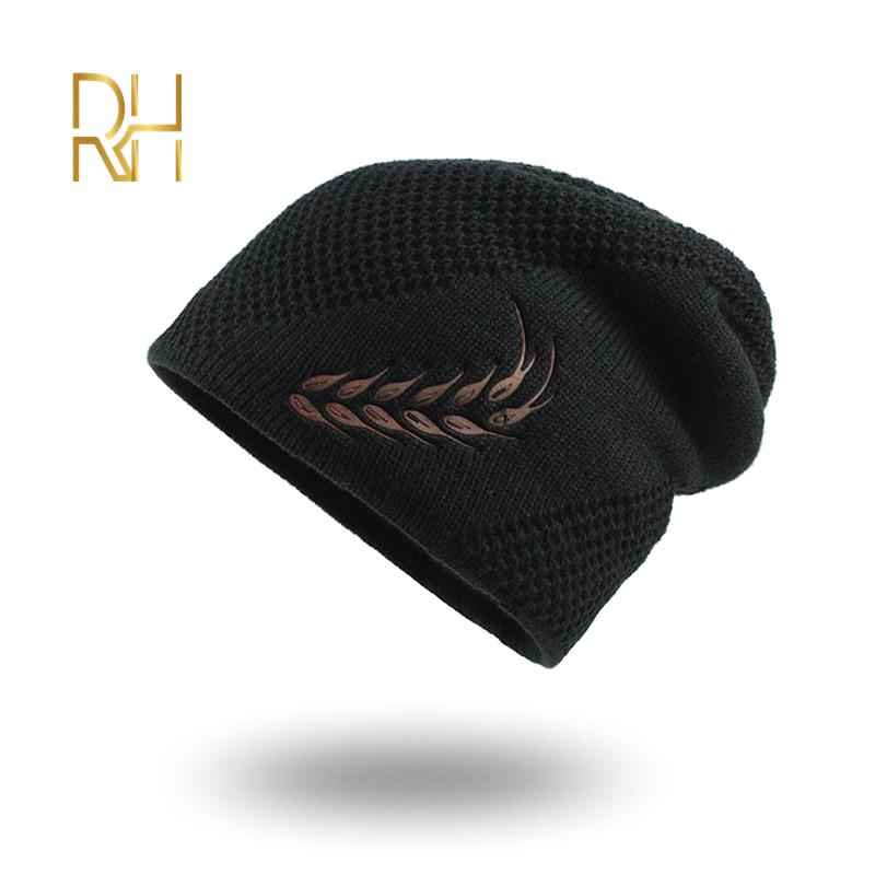Bonnet de ski en tricot pour homme, bandeau Rammstein, chapeau avec crâne froid, brodé,: Black