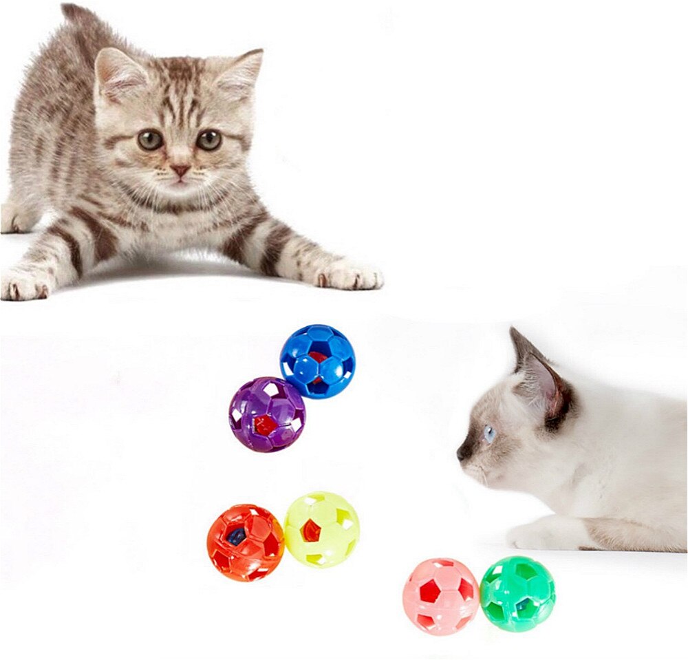 Pet Rattle Ball Plastic Cat Toy Ball with Bell Ring Playing Chew R... – Vicedeal