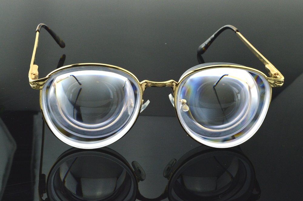 Women Gold Oversized Rare High Myopic Myopia Myodisc Glasses 15 5d