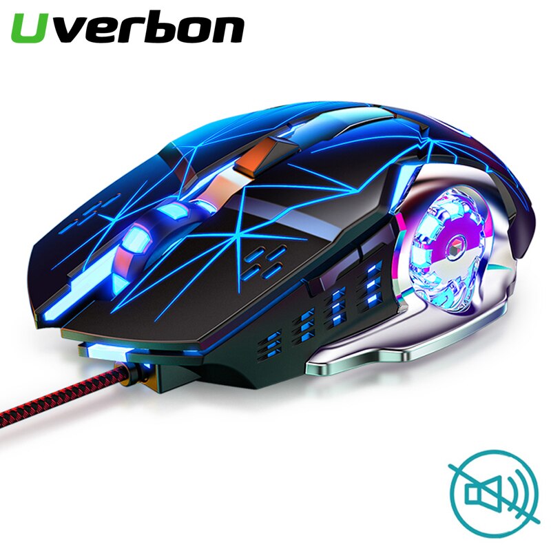 Silent Mouse RGB Color Breathing Gaming Mouse 3200DPI 6 Buttons Ergonomics Mouse USB Wired Mouse For PC Laptops Computer Mice