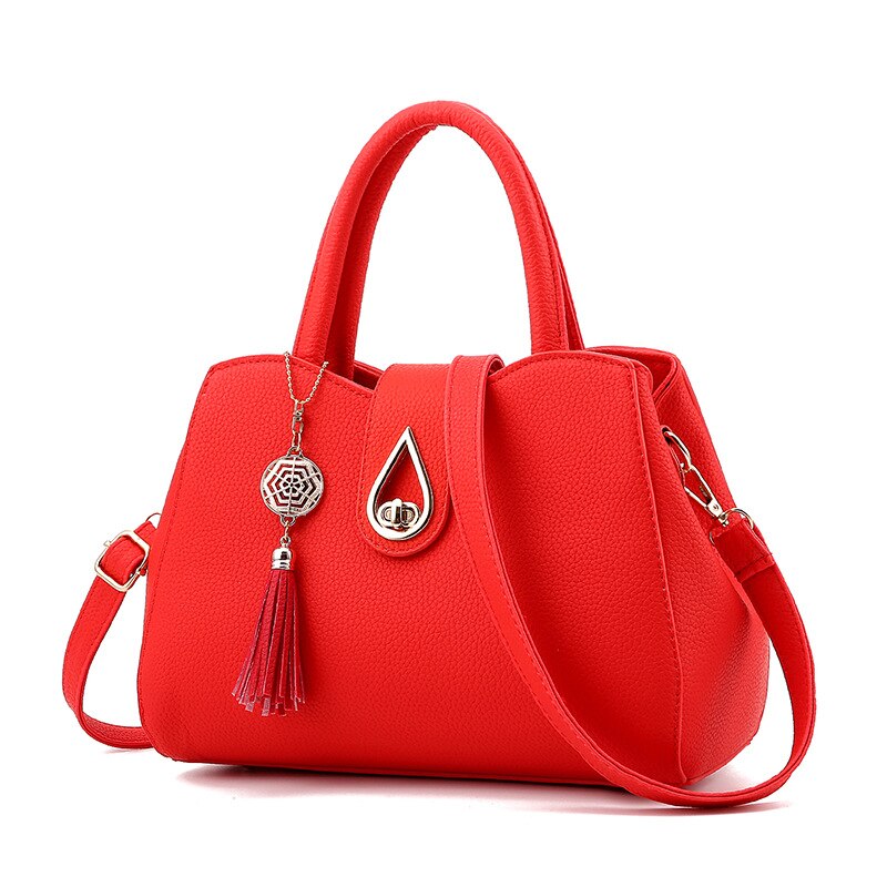 Women's shoulder bag Korean version Messenger red bag water embroidered lattice set clutch female shoulder bag 729: big red 729