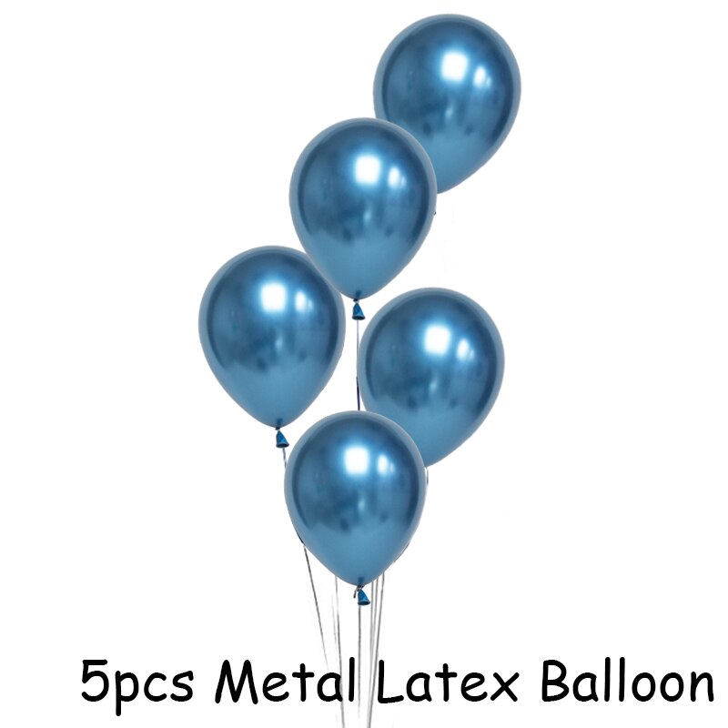 3D feuille ballon garçons thème fête astronaute vaisseau spatial galaxie extérieur anniversaire Baloons bébé douche fusée Globos: 5pcs balloon b