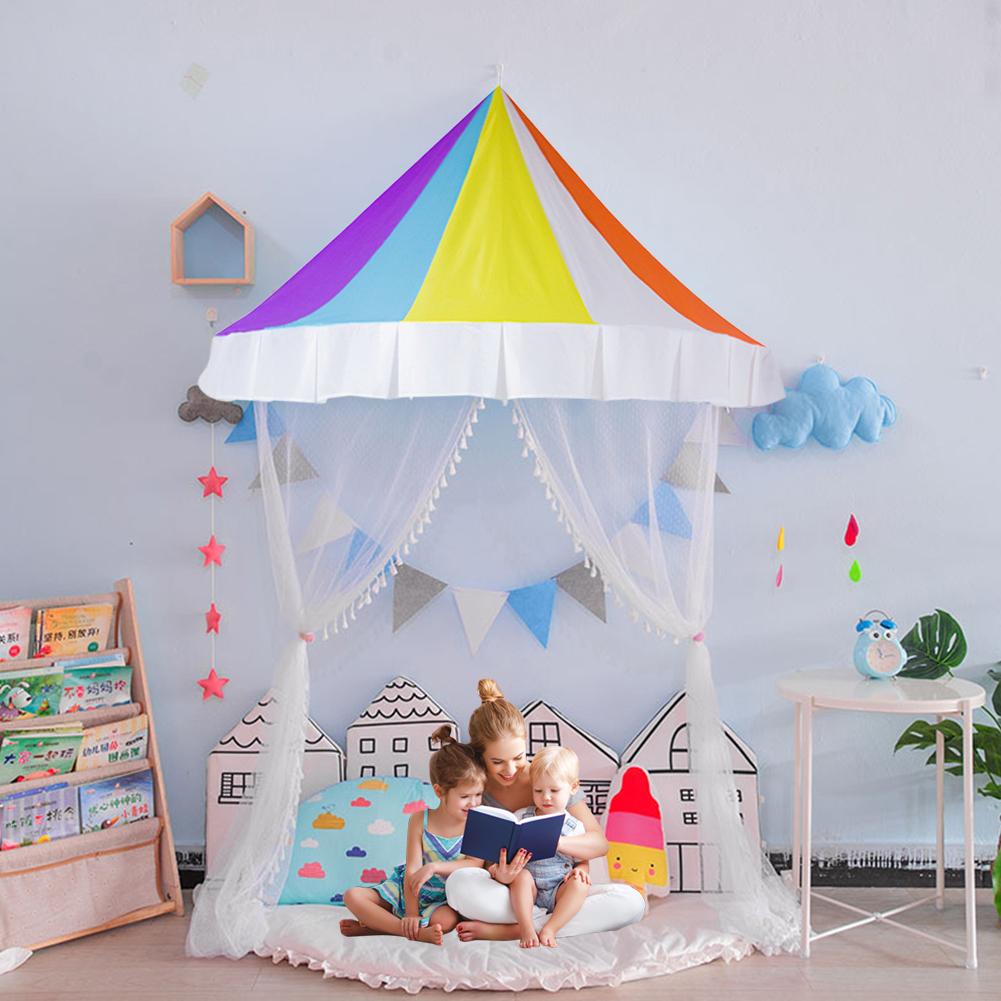 Nordic I Bambini Giocano Tenda Rosa Castello Della Principessa della Casa del Gioco Tepee Enfant Coperta Del Bambino Delle Ragazze Culla Baldacchino Netto Letto Tenda Per Bambini arredamento Della camera