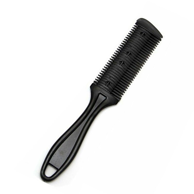 Peine para cortar el pelo con cuchillas de afeitar, cortador de pelo, herramienta de adelgazamiento, peluquero herramienta, herramientas de estilismo DIY para salón de pelo, 1 ud.: Black