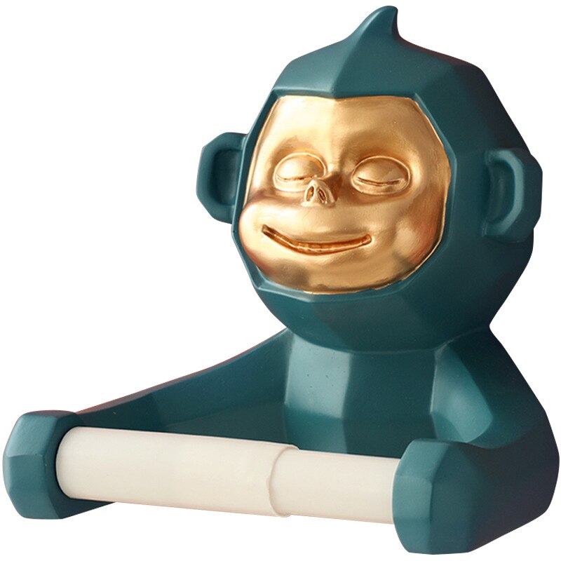 Nordic Cute Monkey Toilet Roll Paper Holder Bathroom Wall-mounted Tissue Hanging Storage Rack