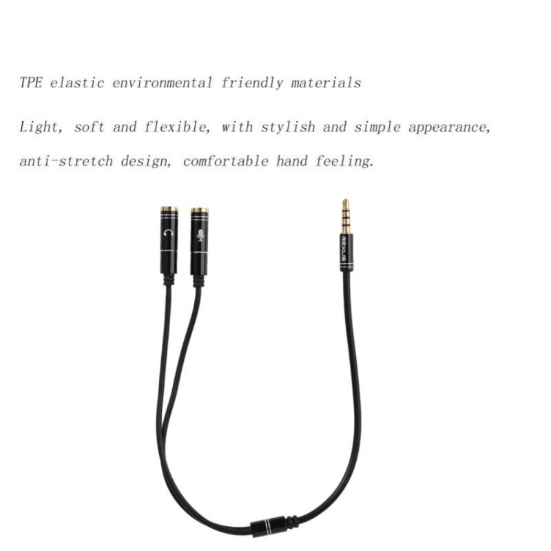 3.5mm Audio Y Splitter Cable 2 Female to 1 Male Cable Adapter AUX Cable Headset Splitter Adapter for Earphone MP3 Accessories