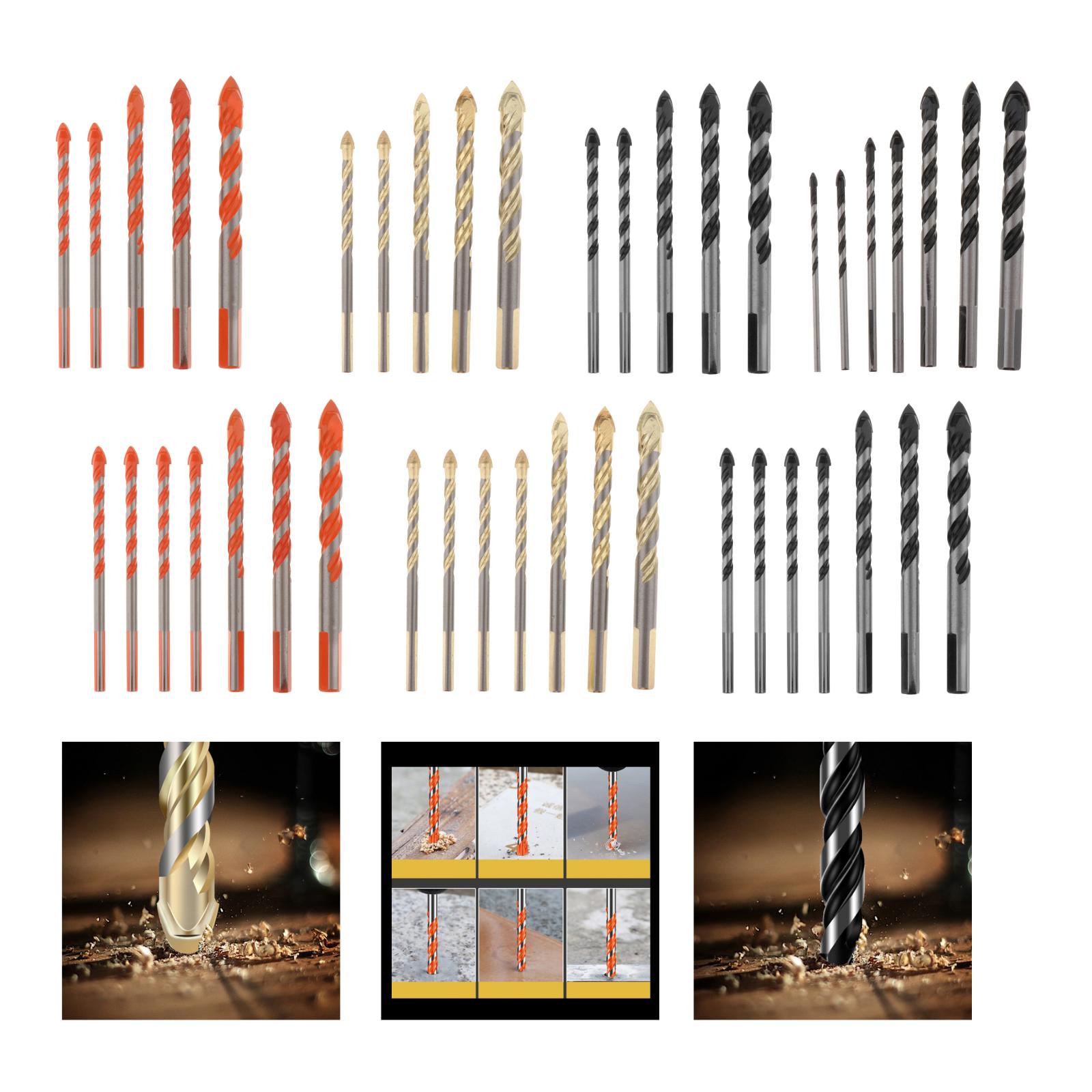 HSS Straight Triangle Drill Bit Set for Concrete Glass Ceramic Tiles