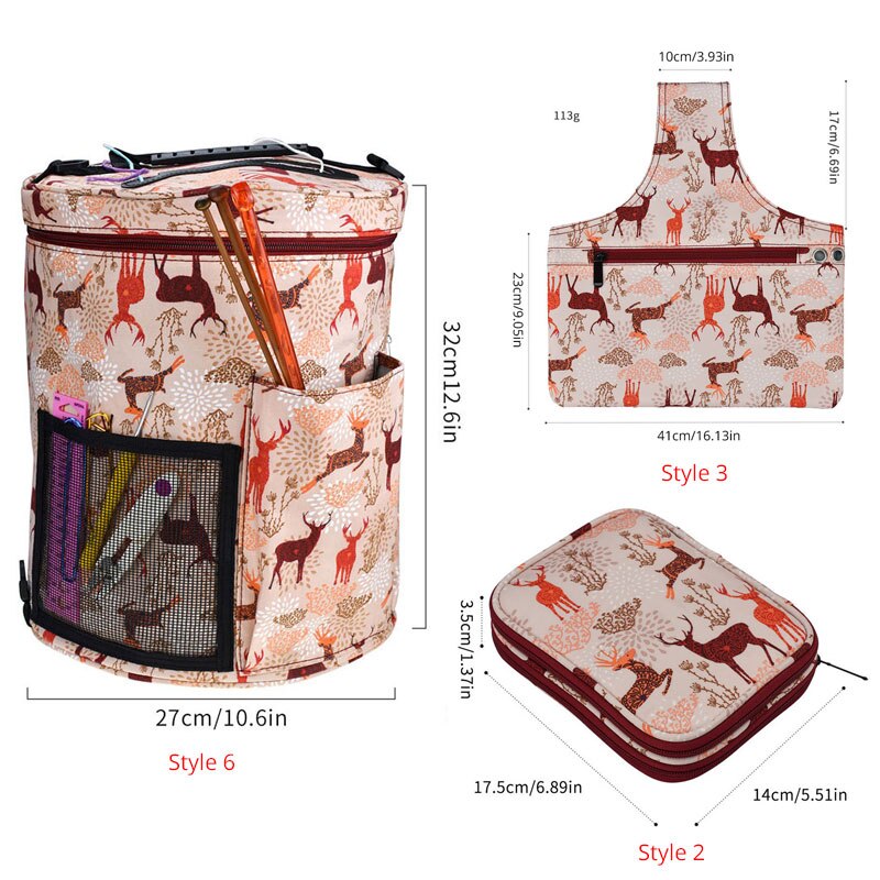 Empty Knitting Yarn Storage Bag For Crochet Hooks Knitting Needles Thread Wool Holder Sewing Kit Knitting Storage Bags for Yarn