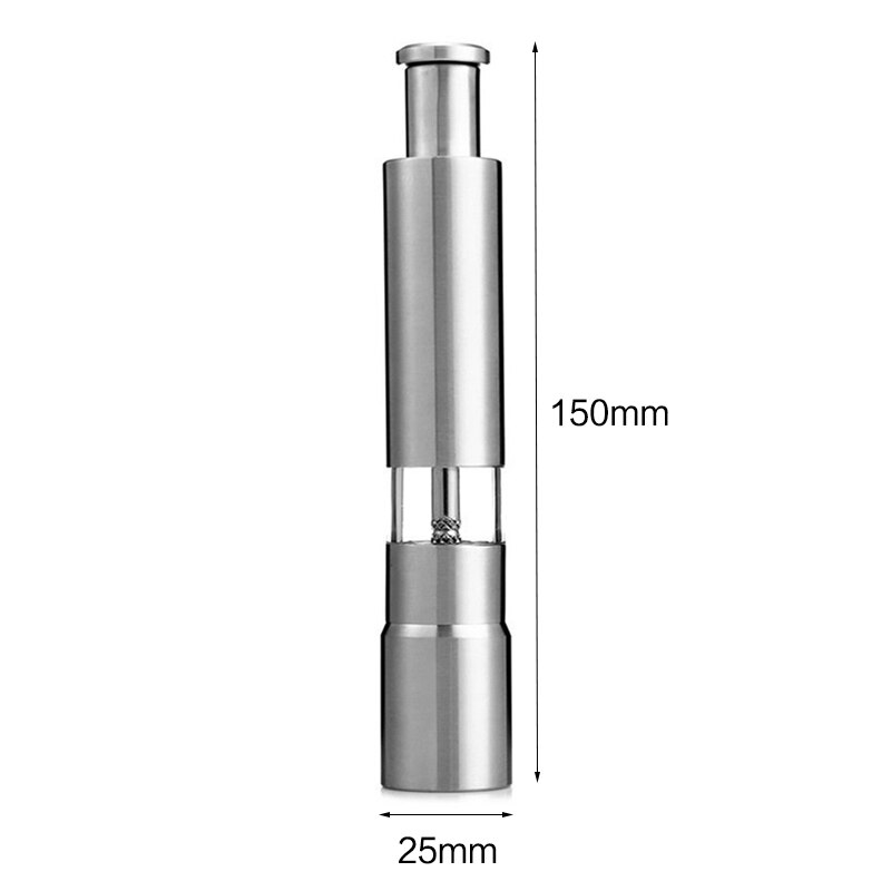 Moulin à poivre en acier inoxydable, en verre, pour sel de mer, clou de girofle, pot d'assaisonnement de cuisine, sel et poivre: H