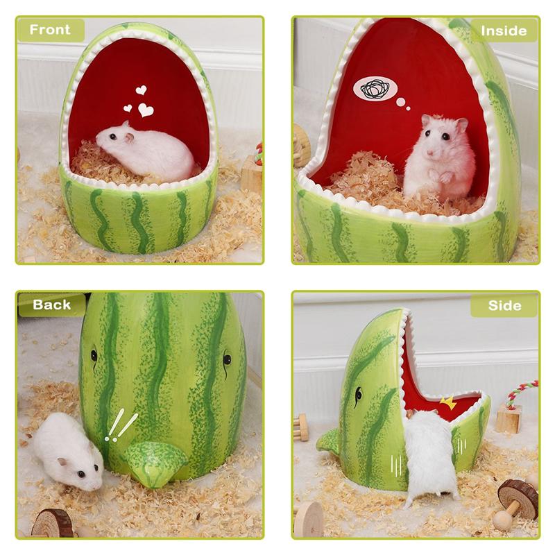 Kreative Keramik Hamster Haus Karikatur Wassermelone Hai bilden Kleine Ebene Haustier Verschachtelung Lebensraum KäFeige Zubehör Haustier Haus