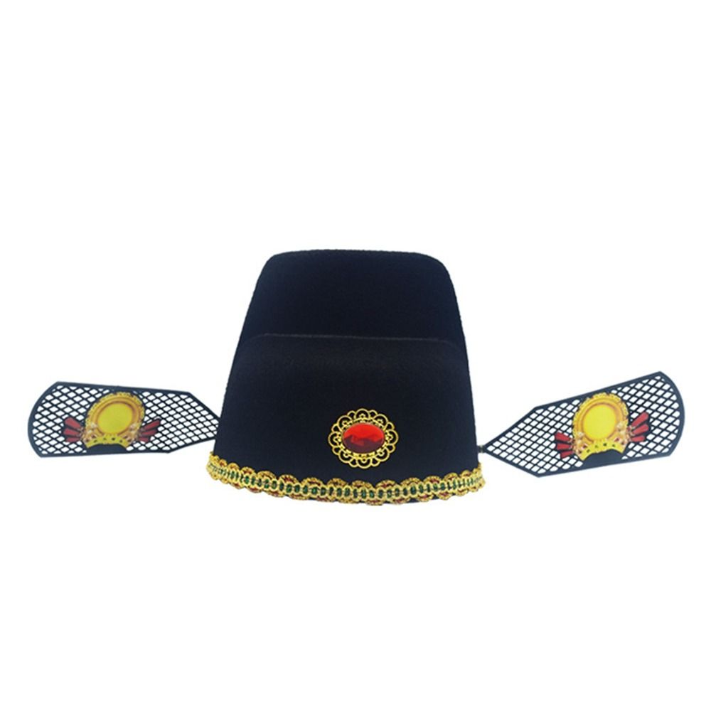 Sombrero de cultura china, sombrero antiguo, gorra de novio, sombrero de estilo chino, gorra de gasa negra, gorra de estudiante número uno, accesorios Hanfu: BLANCO