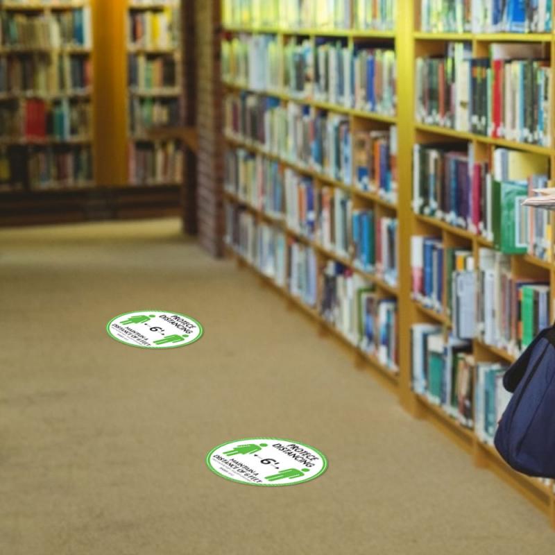 Ground Sticker Safety Floor Sign Marker Anti-Slip Sticker Public Area Distance Marker Floor Decal For Distance While In Line