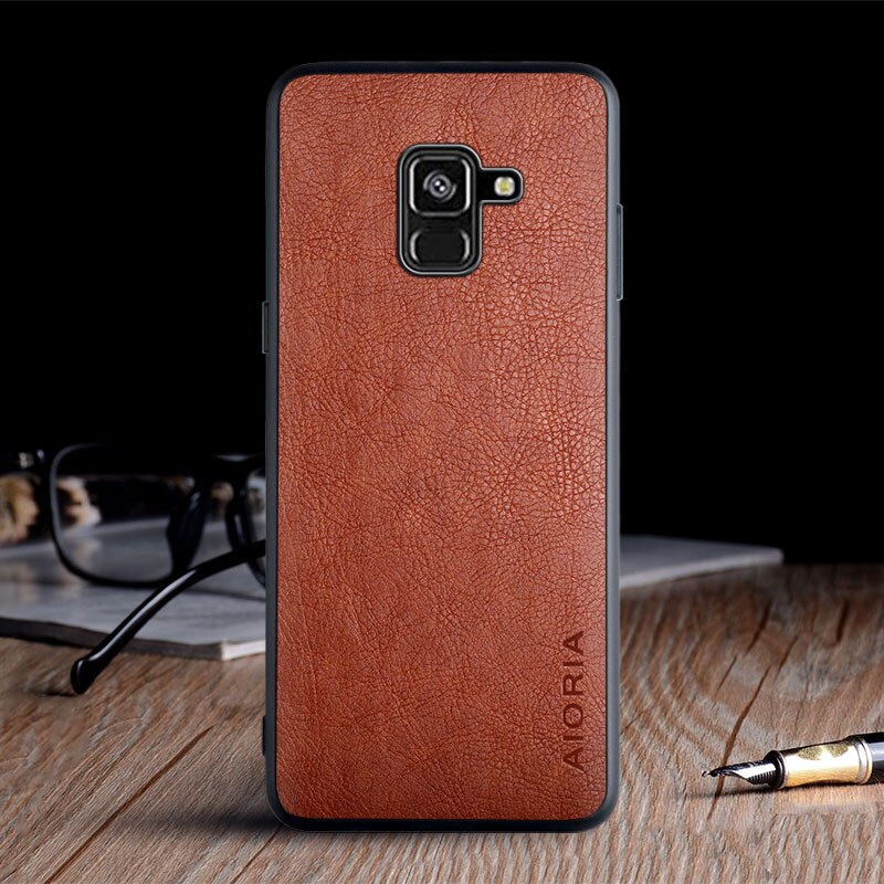 Sprawa dla Samsung galaktyka A8 2018 plus 2018 A530 A730 coque luksusowe rocznika skóry pokrywa dla samsung a8 2018 przypadku funda capa