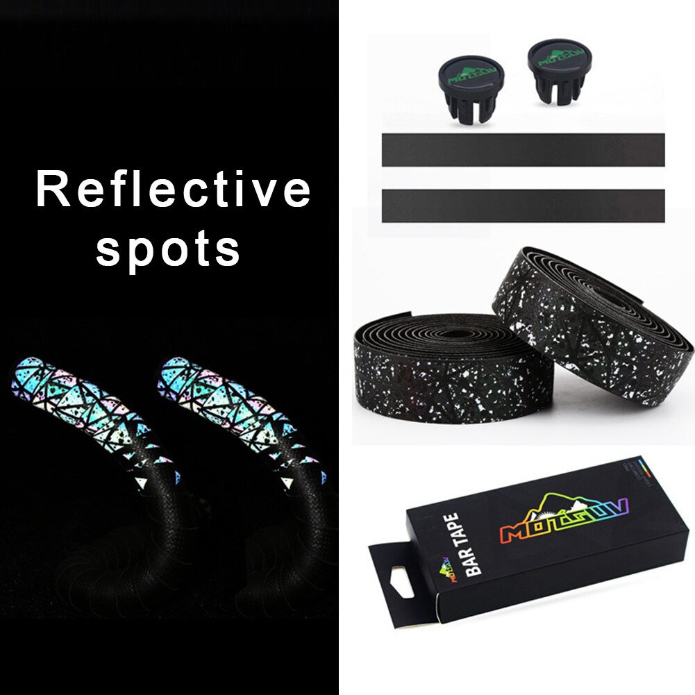 Colorful Reflectio Road Bike Handlebar Tape Bandage Wrap Bar EVA Grip Cycling Damping Anti-Vibration Wrap: Reflective spots