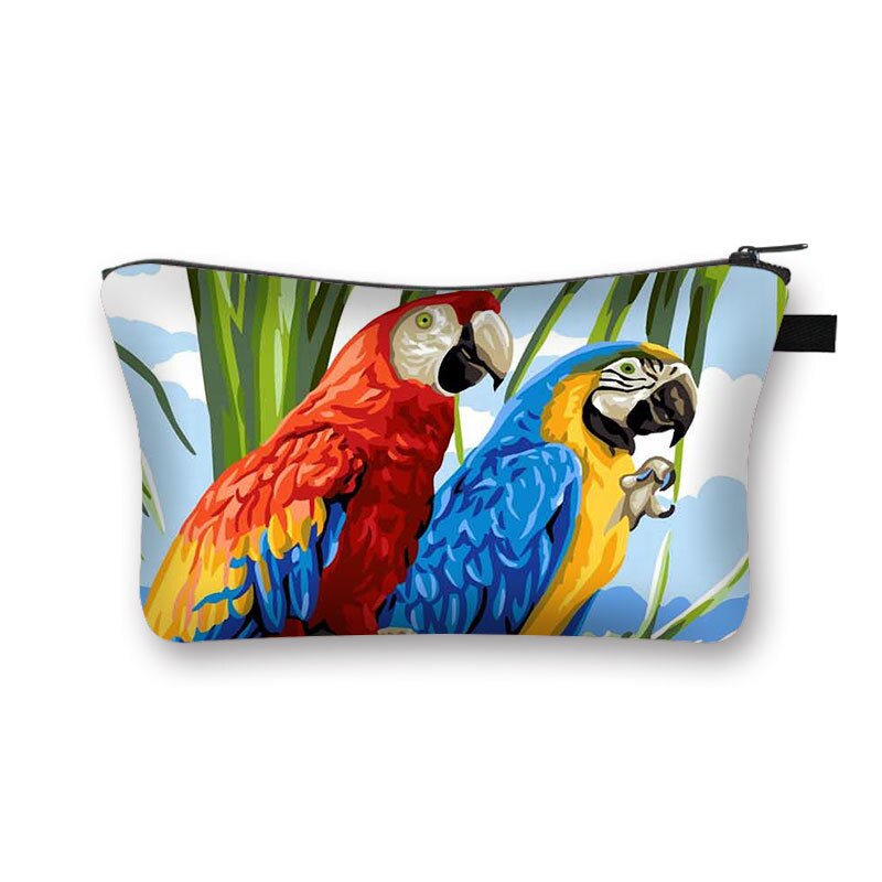 Cute Bird Parrot kosmetyczka kobiety kosmetyczka dziewczyna organizator etui kosmetyki dla kobiet Case kobiece torby podróżne ze schowkiem: shzbparrot03