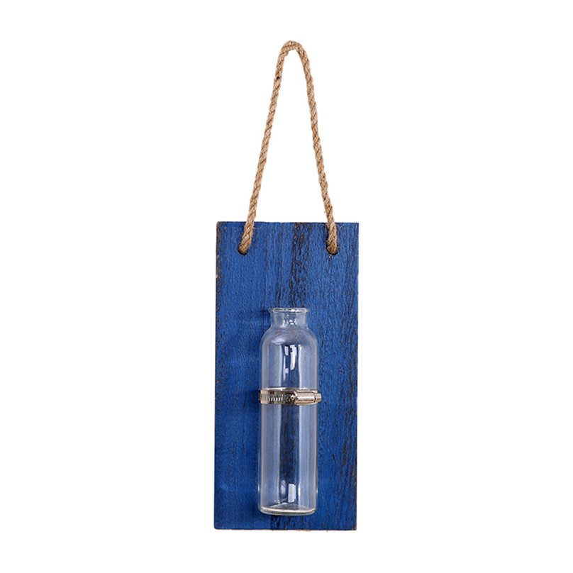 Muur Hydrocultuur Planten Vaas Muur Opknoping Bloempot Wanddecoratie Ornamenten home Decoratieve Planken #4A23: Blauw