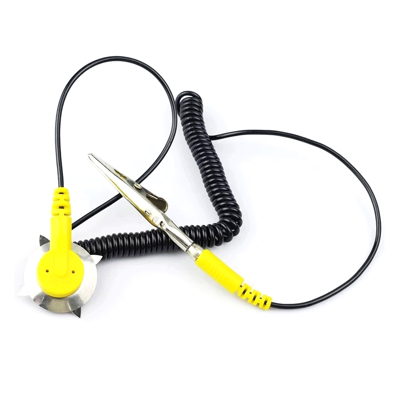 Anti Static ESD Ground Socket L Shaped 2/3/4/5/7 Hole Banana Plug AntiStatic Wrist Strap Wire Electrostatic Cable: black