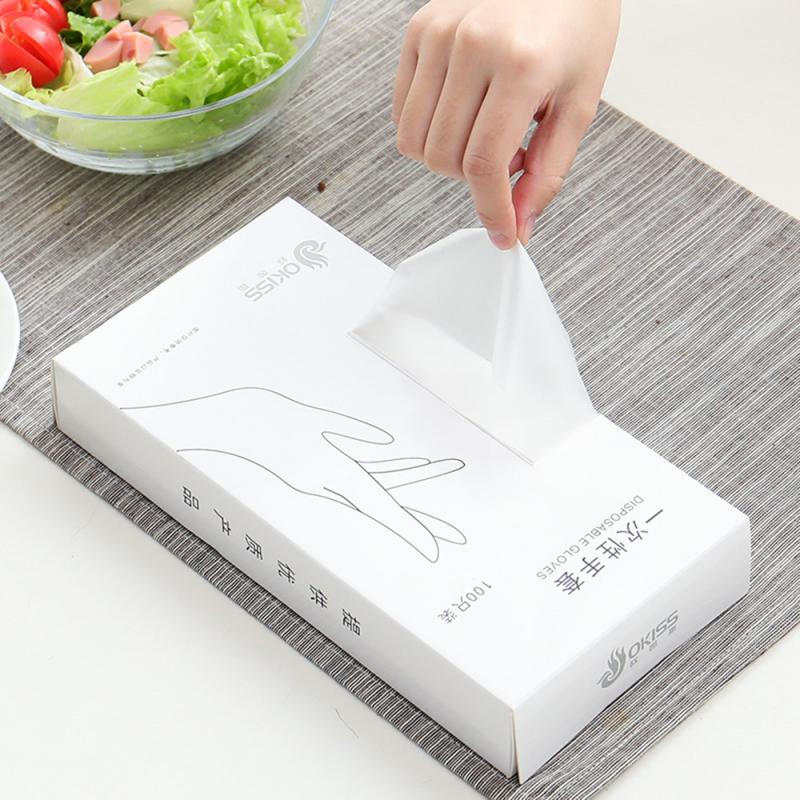 Disposable Gloves Hygiene POLYTHENE Catering BBQ Food Mechanics Gloves Transparent Restaurant Kitchen Cleaning Tool