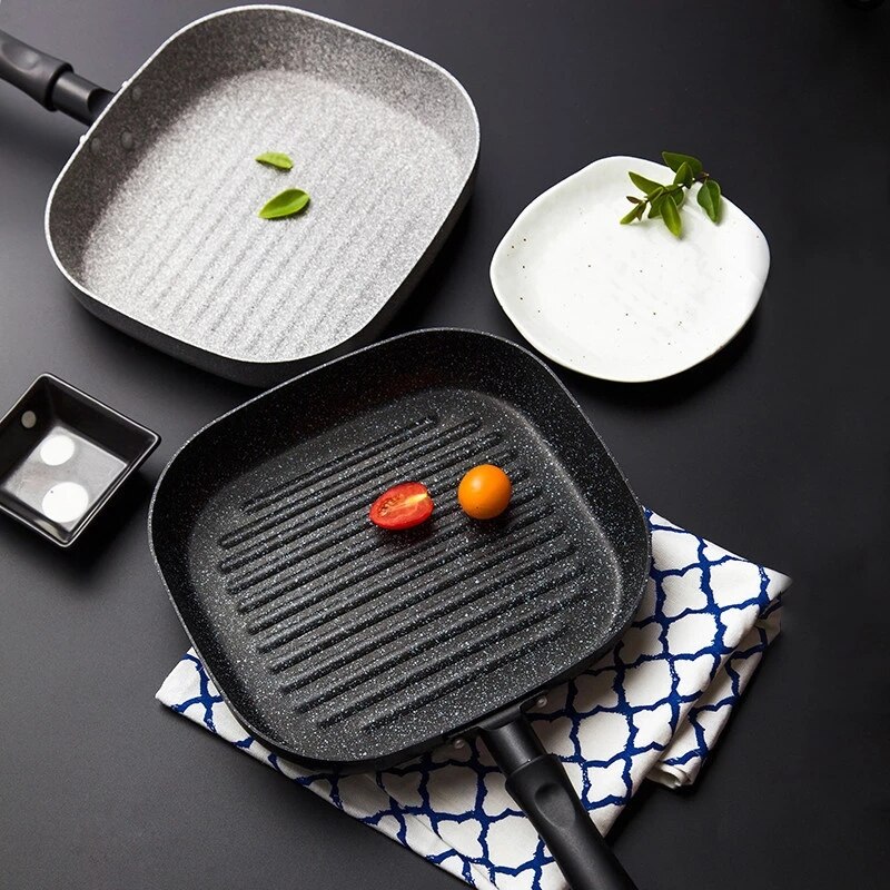 22*24Cm Steak Koekenpan Ontbijt Omelet Home Non Stick Lange Handvat Anti-Kras Coating Koken Gereedschap keuken Benodigdheden