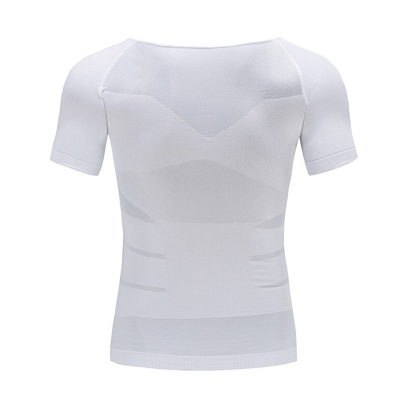 Men's Slimming Shaper Posture Vest Male Belly Abdomen For Corrector Compression Body building Fat Burn Chest Shirt Corset: White / XXL