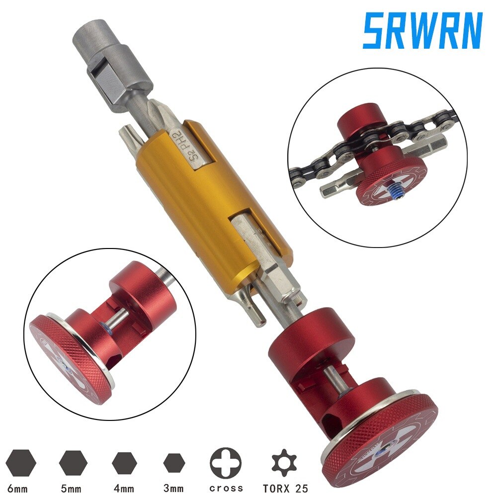 SRWRN Fahrrad Fahrrad Reparatur Werkzeug Aluminium Legierung Multi Schraubendreher 3mm 4mm 5mm 6mm T25 Kreuz Schlüssel schlüssel Berg MTB Werkzeuge Bausatz
