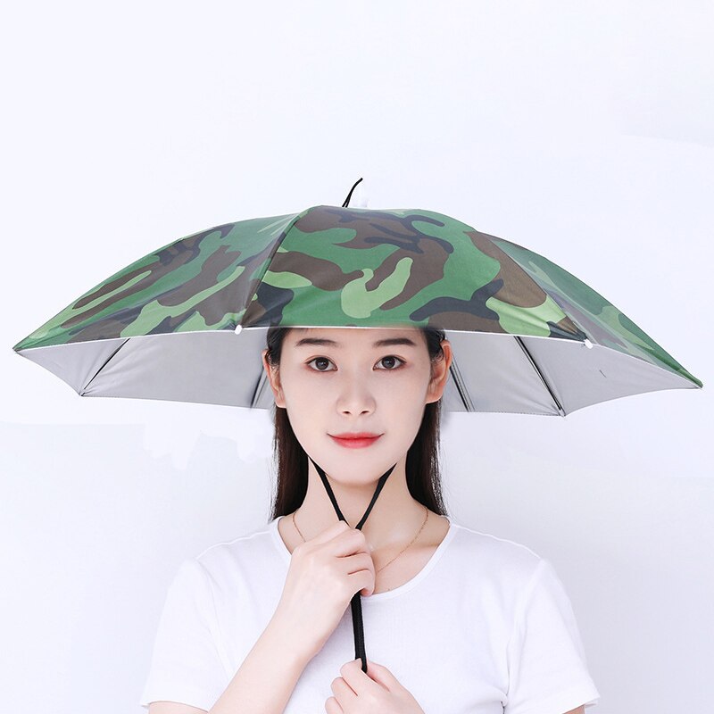 Sombrilla plegable para Pesca al aire libre, paraguas del ejército, impermeable, Camping, Pesca, sombreros, Cabeza de Playa, unisex: Camouflage
