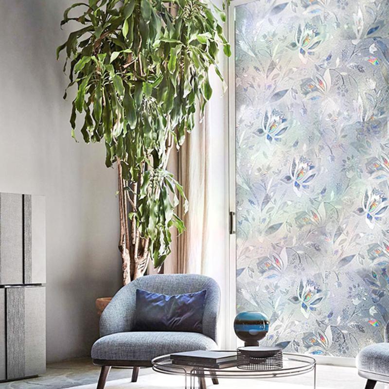 Frosted Glass Wall Sticker Static 3D Self-adhesive Window Cellophane Frosted Balcony Sunscreen Film Film for Kitchen Decoration