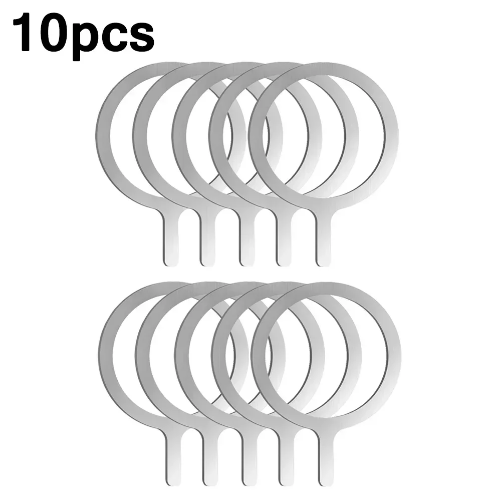 10-1 sztuk metalowy pierścień naklejka na obudowę Magsafe konwerter pierścień adaptera magnetyczne bezprzewodowe ładowanie telefonu uchwyt samochodowy dla IPhone Samsung: Różowy