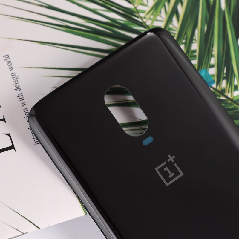 6 t original capa de habitação traseira para oneplus 6 t um mais porta traseira fosco brilhante reparação vidro substituir bateria caso + logotipo cola