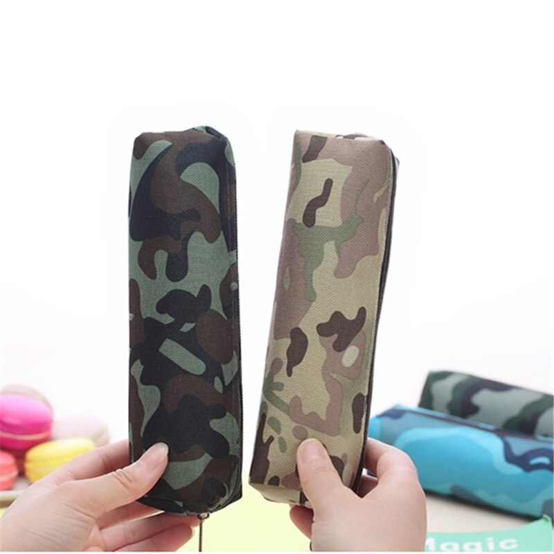 Camouflage Pencil Case Kawaii Stationery School Supplies For Girls Boys Cute Pencil Bag High Capacity Canvas Pencil Box