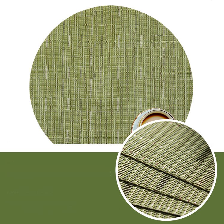 Mantel Individual de bambú para mesa de comedor, posavasos nórdico semicircular de PVC para cocina, Mantel Individual con almohadilla para taza, novedad: PVC Bamboo 03